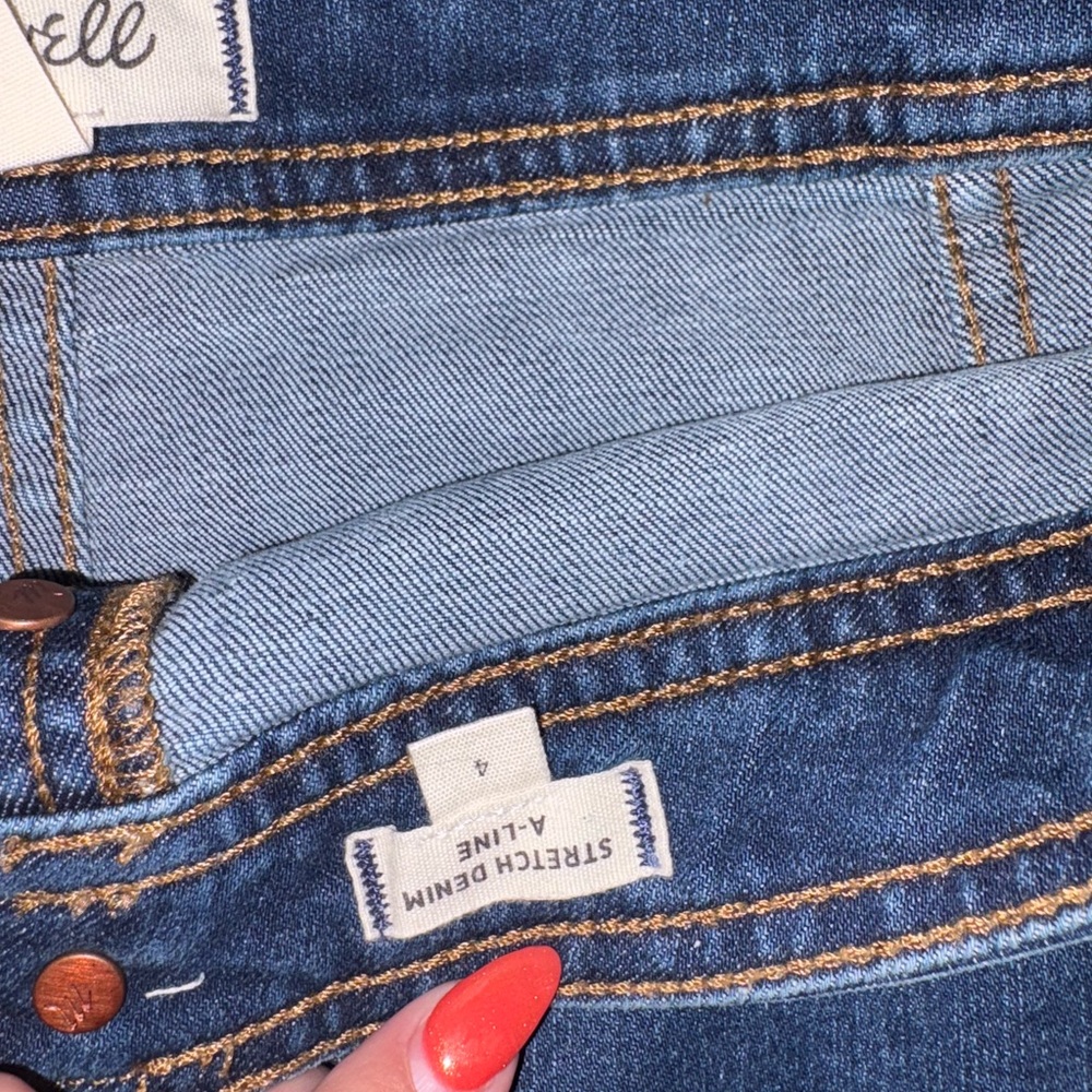 Madewell Stretch Denim A-Line Mini Skirt in Salisbury Wash 4 - Picture 6 of 6